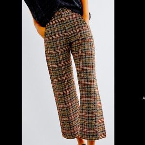 Free People Shape Up Trouser Sz 8 PLAID